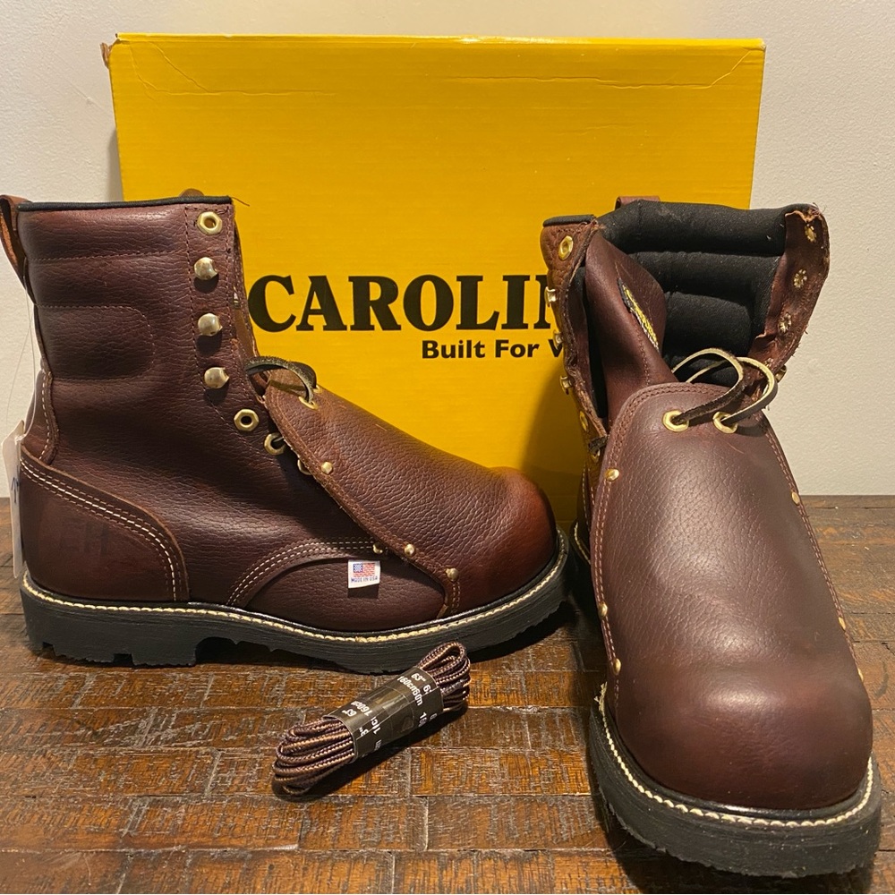 Men's Carolina Boot 505 Steel Toe 8” Metguard Size 8.5 2E